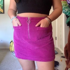 purple corduroy skirt